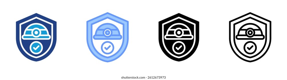 Safety Gear icon set multiple style collection