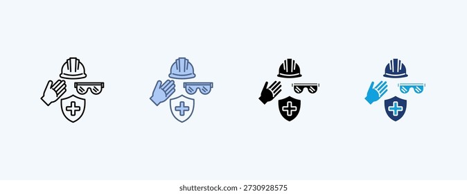 Engranaje de seguridad Icono múltiple Ilustración Vector