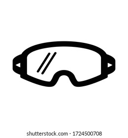 Safety Glasses Black Icon Vector Illustration