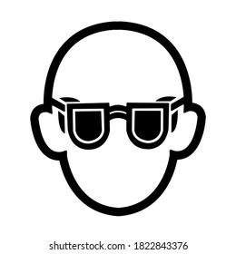 Safety Glasses Black Icon, Vector Illustration, Isolated On White Background Label. EPS10