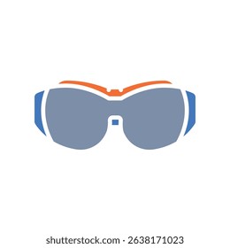 Safety glasses color flat icon for digital and print projects.  Minimal clean icons for apps and websites. Modern simple icons for UI UX and branding