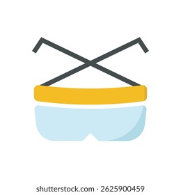 Safety glasses for construction icon vector illustration. Eyeglasses, headwear, protection, industry, and engineering equipment vector design illustration. 
