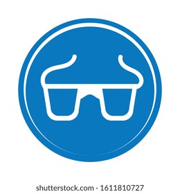 Safety glasses flat icon. Construction glasses.  Safety wear glasses
