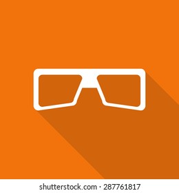 Safety glasses flat icon with long shadow.