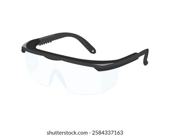 Safety glasses icon illustration design, fashionable, for eye protection against the danger of chemical splashes, debris or radiation, realistic icon vector on white background
