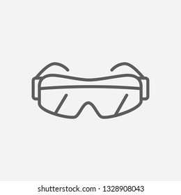Safety glasses icon line symbol. Isolated vector illustration of  icon sign concept for your web site mobile app logo UI design.