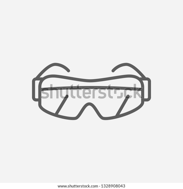 Safety glasses icon line symbol. Isolated vector\
illustration of  icon sign concept for your web site mobile app\
logo UI design.