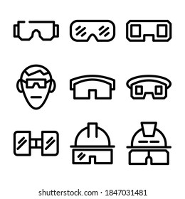 safety glasses icon or logo isolated sign symbol vector illustration - Collection of high quality black style vector icons
