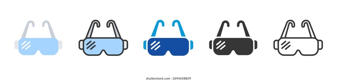 safety glasses icon set multi style various collection