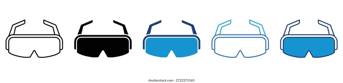 Sicherheitsbrille Symbol in mehreren Stilen gesetzt