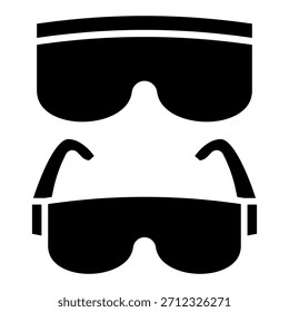 Plantilla de diseño de Vector de iconos de gafas de seguridad simple y moderna