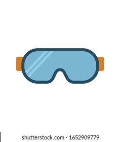 Safety Glasses Icon Vector Simple Line Illustration Safety Glasses Design Eps 10