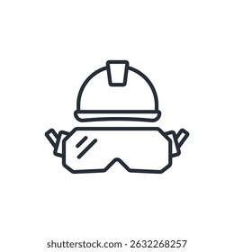 safety glasses icon. vector.Editable stroke.linear style sign for use web design,logo.Symbol illustration.