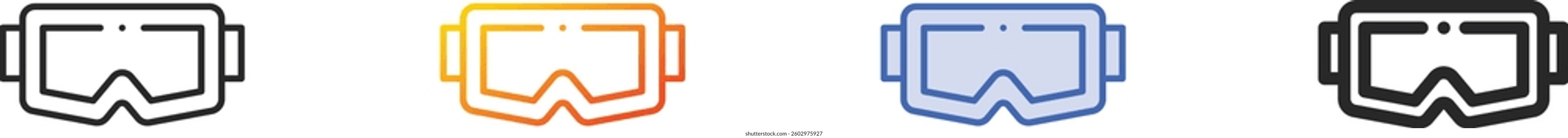 safety glasses icon.Thin Linear, Gradient, Blue Stroke and bold Style Design Isolated On White Background