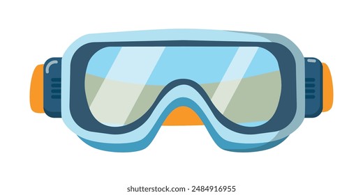 Safety glasses illustration. Eyewear, spectacles, personal protective equipment. Eye injury prevention, industrial security device. Isolated on white background