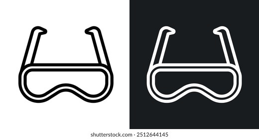 Safety glasses outlined icon vector collection.