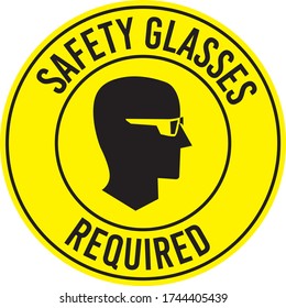 safety glasses required sign protection face person