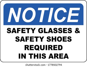 Safety Glasses & Shoes Required Sign Vector file