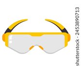 Safety glasses with side shields vector cartoon illustration isolated on a white background.