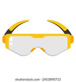 Safety glasses with side shields vector cartoon illustration isolated on a white background.