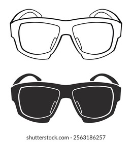 Safety Glasses silhouette icon vector