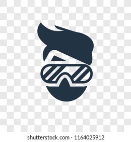 Safety glasses vector icon isolated on transparent background, Safety glasses logo concept