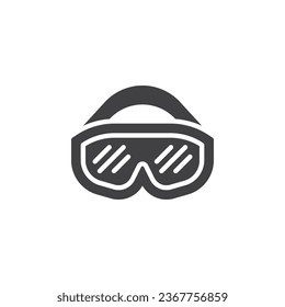 Safety glasses vector icon. Protective eyewear filled flat sign for mobile concept and web design. Safety goggles glyph icon. Symbol, logo illustration. Vector graphics