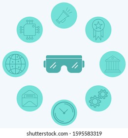 Safety glasses vector icon sign symbol