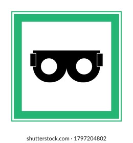 Safety glasses vector icon sign symbol.Wear safety glasses, flat sign