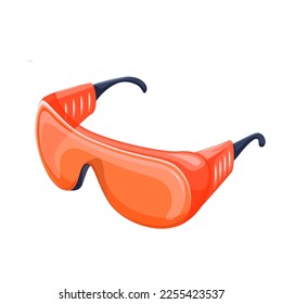 Safety glasses vector illustration. Cartoon isolated personal glasses equipment of construction worker for health of eyes protection and job security, safe industrial eyewear for builder and engineer