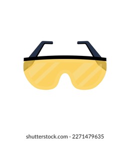 Safety glasses vector illustration. Cartoon isolated transparent PPE goggles for eye protection, required personal eyewear to protect health of construction and science workers, glasses for engineers