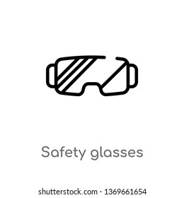 safety glasses vector line icon. Simple element illustration. safety glasses outline icon from winter concept. Can be used for web and mobile