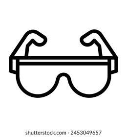 Safety Glasses Vector Line Icon Design