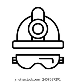 Gafas de seguridad Línea de Vector Icono Diseño