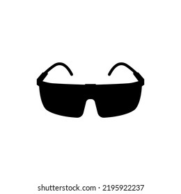 Safety glasses vector silhouette black color isolated.Glasses vector