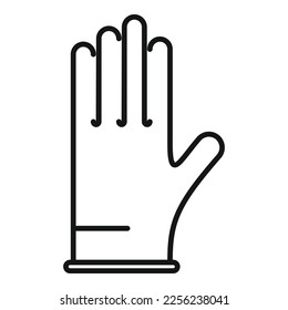 Vector de contorno de icono de guante de seguridad. Látex quirúrgico. Limpieza del médico