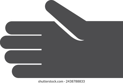Safety glove symbol. Hand protection black icon