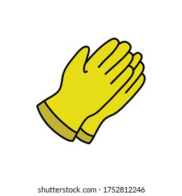 safety gloves doodle icon, vector illustration