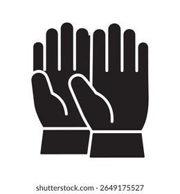 Safety gloves glyph icon for hand protection personal protective equipment and industrial work gear vector illustration graphic design vector solid glyph icon
