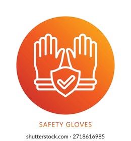 Ilustración Mini Del Icono Del Gradiente De Los Guantes De La Seguridad, Uso Para El Concepto Moderno, Impresión, Ui, Kit De La Ux, Web Y Desarrollo Del App. Vector Relacionado Con Bomberos, Rescate Y Más
