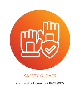 Ilustración Mini Del Icono Del Gradiente De Los Guantes De La Seguridad, Uso Para El Concepto Moderno, Impresión, Ui, Kit De La Ux, Web Y Desarrollo Del App. Vector Relacionado Con Bomberos, Rescate Y Más