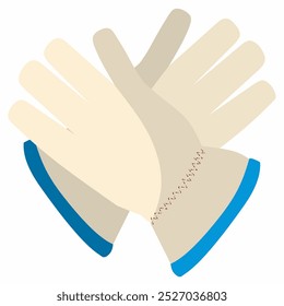 Sicherheitshandschuhe Symbol Design. Arbeitshandschuh einzeln auf weißem Hintergrund, flache Vektorgrafik.