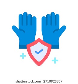 Safety Gloves Icon Flat Vector Illustration