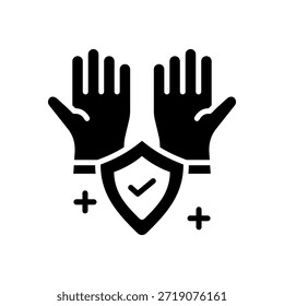 Guantes de seguridad Icon Glyph Ilustración vectorial