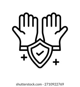 Safety Gloves Icon Line Vector Illustration