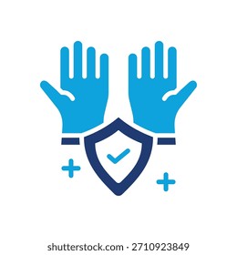 Safety Gloves Icon Mixed Vector Illustration