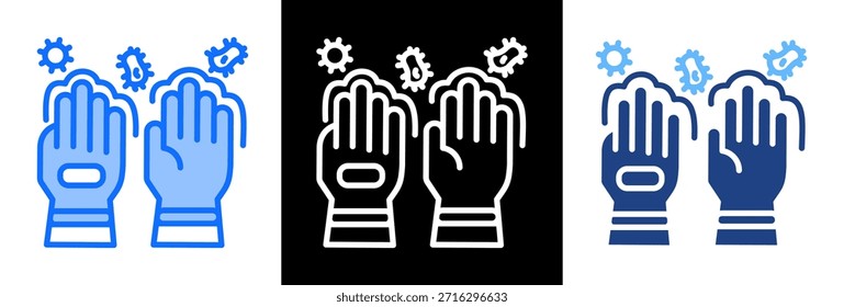 Sicherheitshandschuhe Symbol dreifach-Stil Vektorgrafik