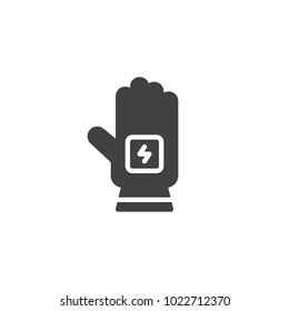 Safety gloves icon vector, filled flat sign, solid pictogram isolated on white. Safe work symbol, logo illustration.