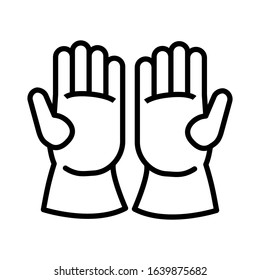 Safety gloves icon vector sign and symbol  on trendy design