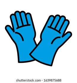 Safety gloves icon vector sign and symbol  on trendy design